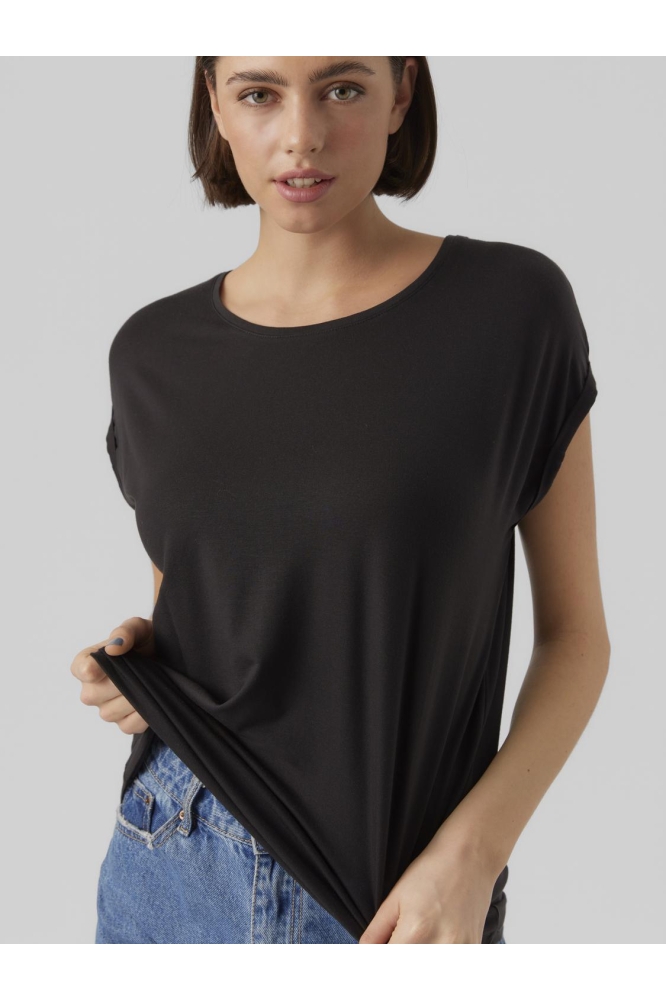VMAVA PLAIN SS TOP GAJRS NOOS 10284468 BLACK